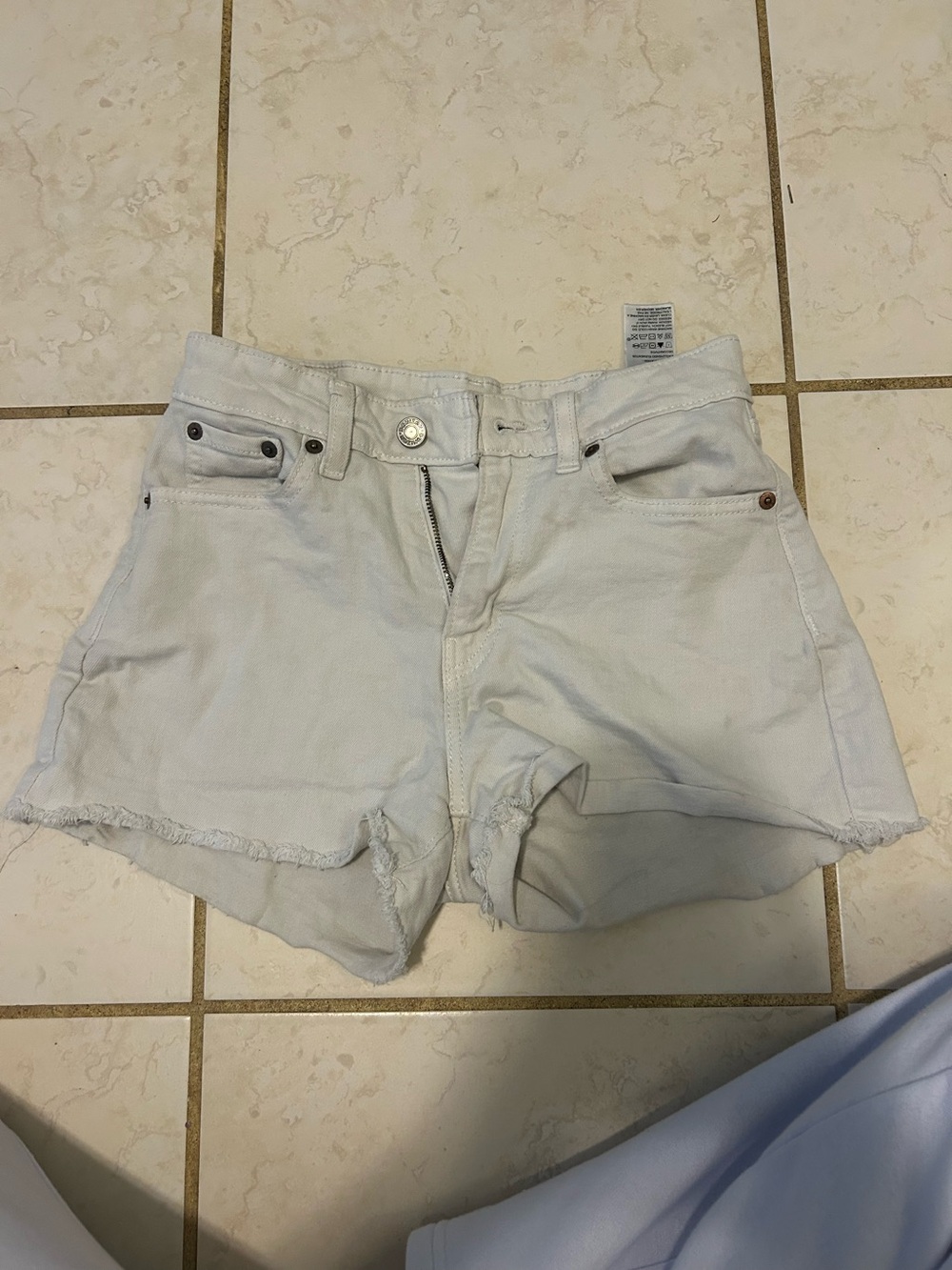 Levi's White Light-Wash Denim Cutoff Shorts